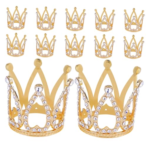 Mini adorno de princesa tipo tiara de pulgar para decorar postres fácilmente sin dañar