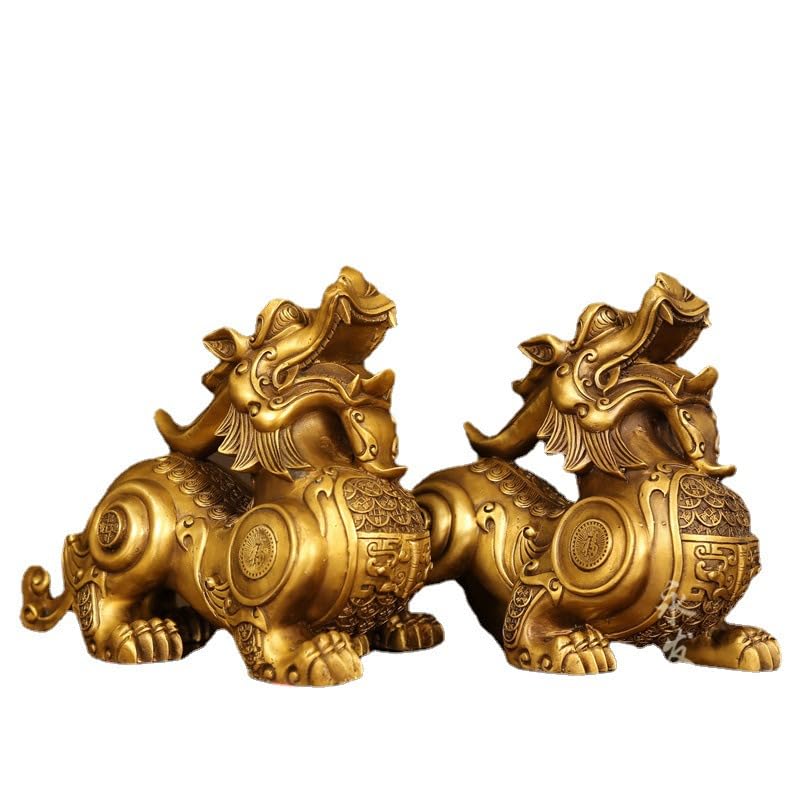 黄铜貔貅 pixiu 摆件一对皮丘客厅公司乔迁送礼 大号貔恘开业摆设