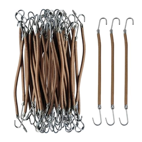 ZJIVQO 40 PCS Hair Tie Hooks - Ponytail Hooks, Bungee Cords, Elastic Headbands & Rubber Bands for Girls & Women - Brown
