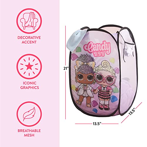 Image of Idea Nuova LOL Surprise Pop Up Hamper with Durable Carry Handles, 21'' H x 13.5'' W X 13.5'' L, Lol Surprise /Light Pink