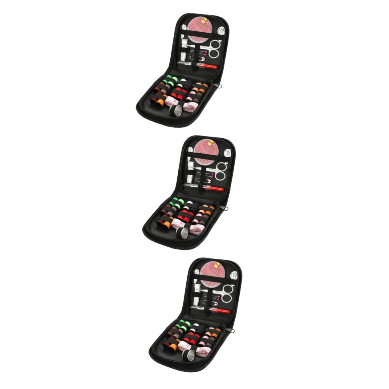 NUOBESTY 3sets Cucito Portatile Da Viaggio Con Forbici e Accessori Pratici Per Cucire Kit Completo Per Casa e Viaggi Include Pochette Per Riporre Gli Strumenti Colore Scatola Assortito