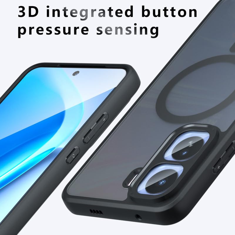 Image of Back Cover for Vivo T5 Pro 5G, Smoke Matte PC Back + Side Soft TPU Bumper Shockproof Magnetic Support Mobile Back Case Cover (Vivo T5 Pro 5G)