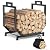 Kcysta Firewood Rack Outdoor Indoor with Firewood Carrier, Metal Wood Rack Heavy Duty Firewood Holder, Sturdy Fireplace Log Holder Fire Wood Storage Racks