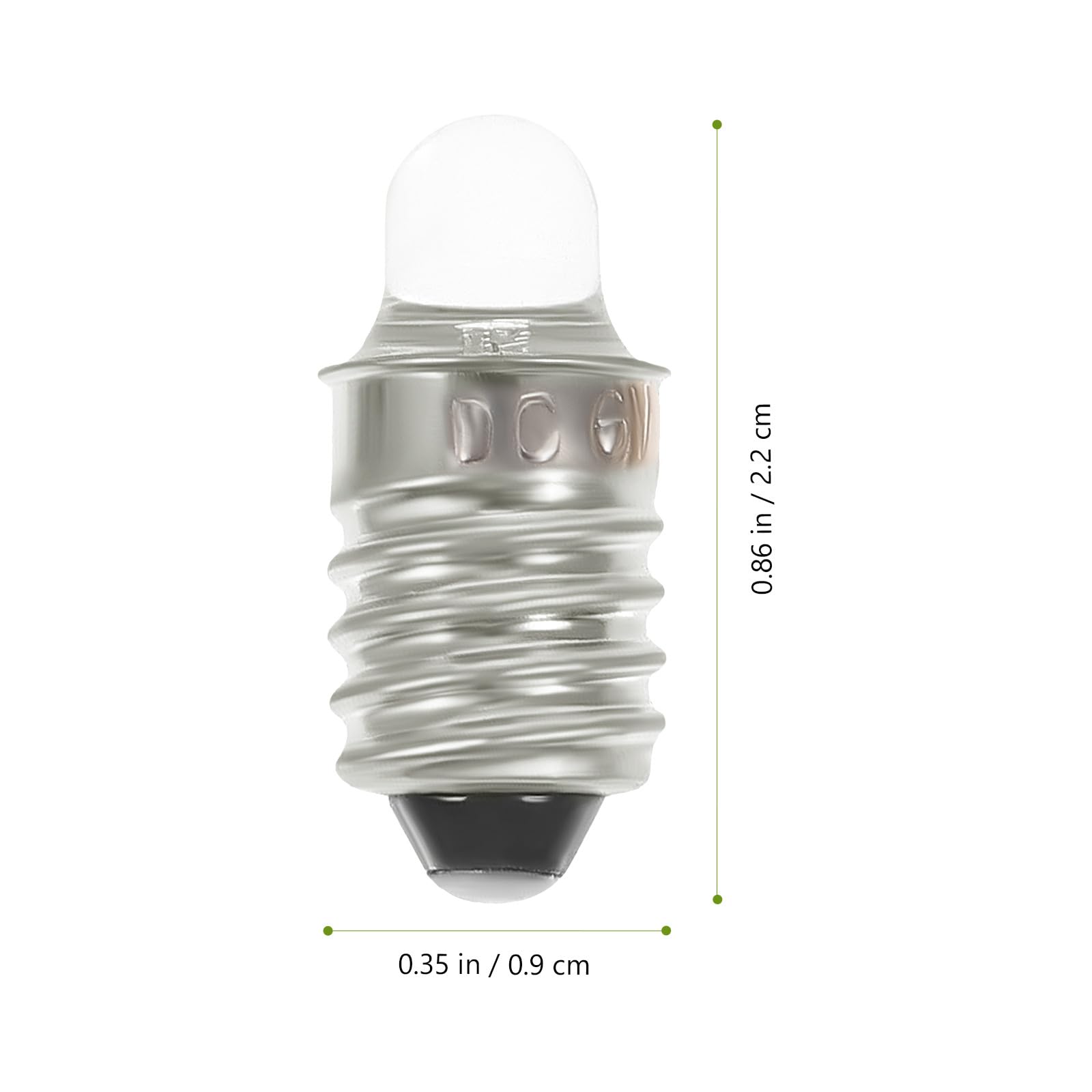 Bombillas de Repuesto LED 6v E10 para Linternas Pequeñas 2 Unidades en Vidrio y Metal Fáciles de Instalar para Camping y Uso en Casa