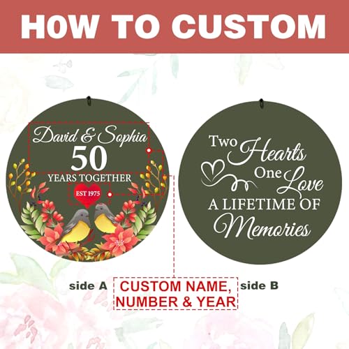 Image of ASTARIN 50th Anniversary Wind Chimes Personalized, 30 inch /36 inch Deep Tone Wind Chimes for Wife Husband Parents, Romantic Souvenirs for Men Women Couple