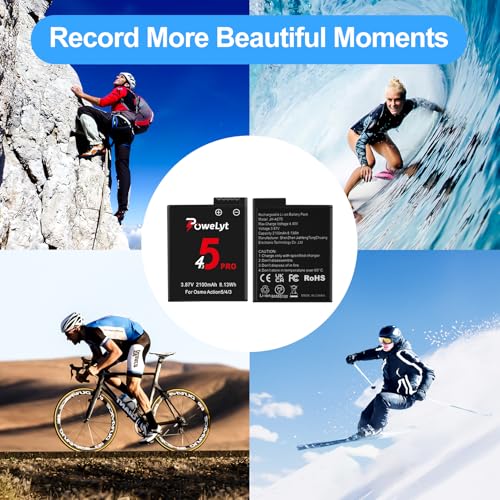 Cargador para Osmo Action 5 Pro con 3 baterías de 2100mAh y hub de carga de 3 canales 7
