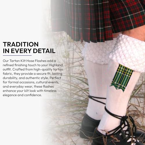 Image of Scottish Tartan Kilt Flashes with Elastic Adjusters