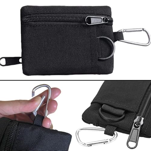 Image of Coin Pouch for Men, Military Mini Belt Pouch with Zipper, Coin Purse for Outdoor Activities, Travel and Daily Carry, 10.5 x 8.5 cm