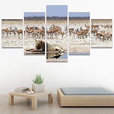 SIGNWIN 5 Panel Canvas Wall Art Modern Art...