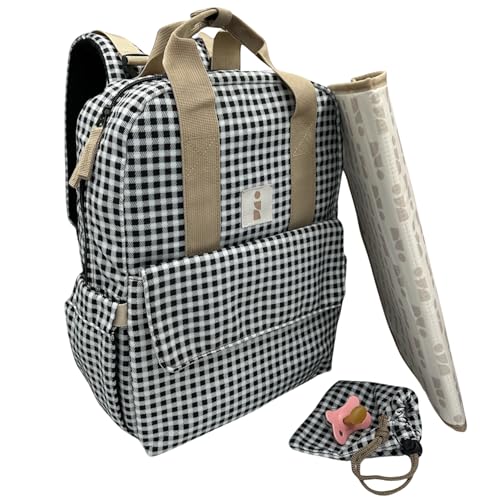 ANCRIVE Mochila Carro Bebe Multifuncional - Pañaleras para Bebes Impermeables –Mochila Maternidad con Cambiador, Portachupetes y Enganches Carro – Mochila cambiador Bebé Unisex Mamá y Papá