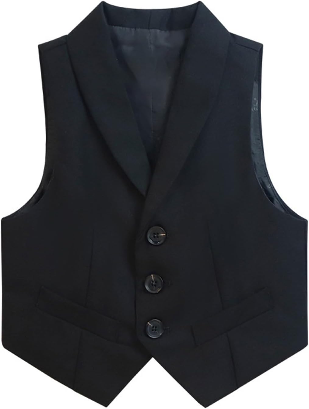 Boys Formal Suit Vest Homecoming School Uniform Slim Fit Outfit Wedding Ring Bearer Button Down Lapels Sleeveless