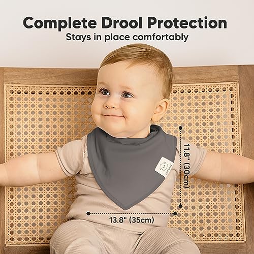 Image of KeaBabies 8pk Organic Baby Bandana Bibs for Drooling and Teething (Thunder)