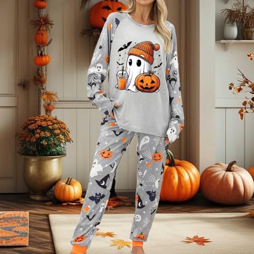 Halloween Pajamas Women,Halloween Pajamas,Pjs Women Grey 14 Large - image 2