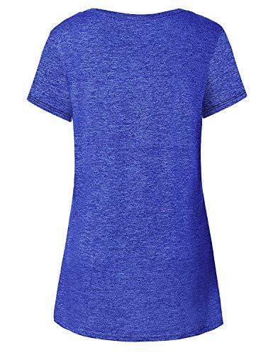Image of Cucuchy Womens Yoga Tops Flowy Fitness Workout Shirts Short Sleeve Activewear