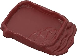 カメの水皿 – はしご内蔵の滑り止めトカゲ水皿、耐久性のある爬虫類生息地アクセサリー |カメ、 、トカゲ、爬虫類水槽、水族館、屋内、屋外用の実用的な水皿 安定した水分補給ステーション