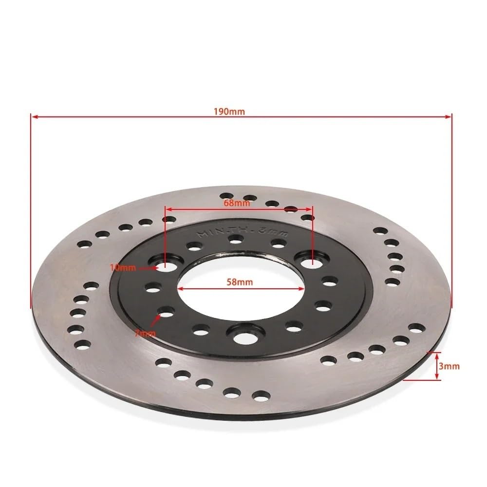 Indietro Dischi freno Adatto Per GY6 1 Pz Rotore Freno A Disco Anteriore O Posteriore 190MM 3 Fori 3MM Addensato Scooter Moto ATV