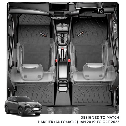 Image of Q Po Harrier Automatic (MAX) Jan 2019 - Oct 2023 ECO TPE Car Floor Mat | Anti Slip All Weather Mats for Harrier (Automatic) (Black)