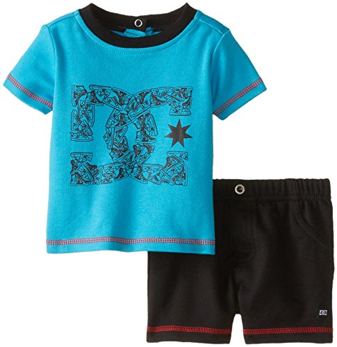 DC Shoes Co Boys' Baby-Newborn T-Shirt with Shorts, Blue, 3-6 Months