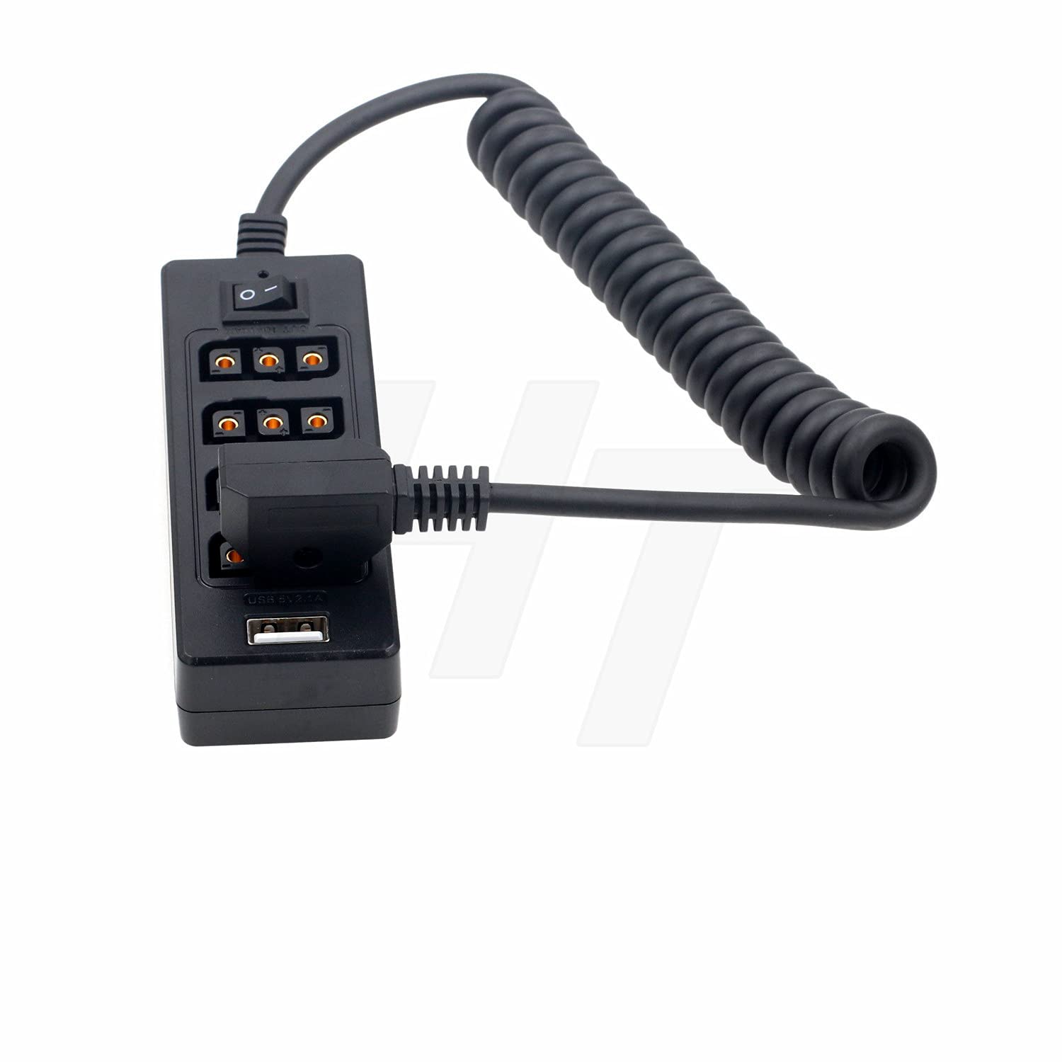 HangTon D-tap Power Splitter da 1 a 4, adattatore P-tap a spirale per montaggio a V Gold Mount Battery to Camera Monitor