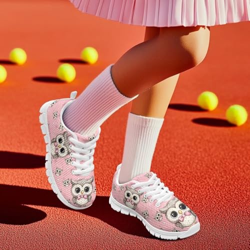 Forchrinse Girls Sneakers Comfortable Lace-Up Walking Shoes Breathable Lightweight Tennis Shoes Casual Running Shoe4