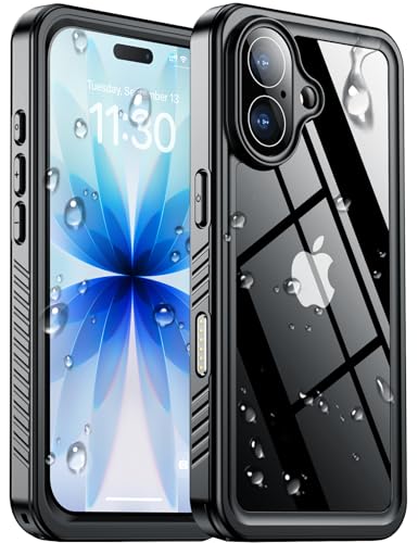 SPIDERCASE for iPhone 17 Case Waterproof Built-in Lens & Screen Protector Full Heavy Duty Protection 12FT Military Shockproof Dustproof Anti-Scratched Phone Case Black/Clear