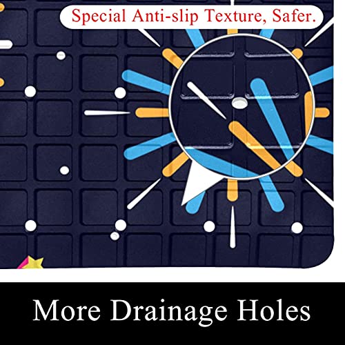 Tapis de bain antidérapant avec ventouses et trous de drainage efficaces