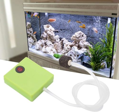 Gancon Bomba de Aire portátil para Acuario, Bomba de Aire Seca con Pilas para Acuario, Bomba de oxígeno para Acuario, aireador de oxígeno para Acuario, con Piedra de Aire