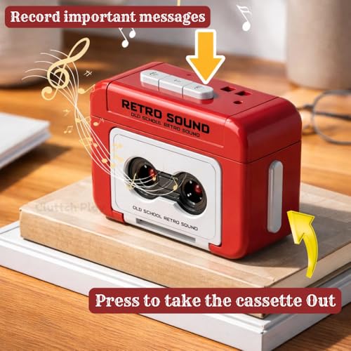Image of Mini Retro Cassette Tape Voice Recorder Keychain