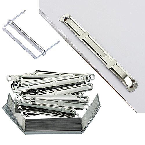 EDGEAM Büro Metall Verschlüsse Clips 2-teilig für Papier Mappen, Akten & Ordner (50 Stücke)