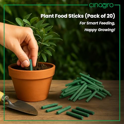 Image of Cinagro Plant Food Fertilizer Sticks Pack of 20, Natural Magic for Plants | Multi-Purpose Natural Growth Booster, For Flowers, Fruits & Leafy Plants