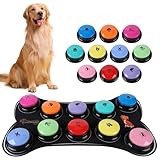 Dog Buttons for Communication 10 Dog Talking Buttons Starter Set 30S HD Recordable Training Buttons with Waterproof Anti-Slip Mat + 50 Scene Stickers