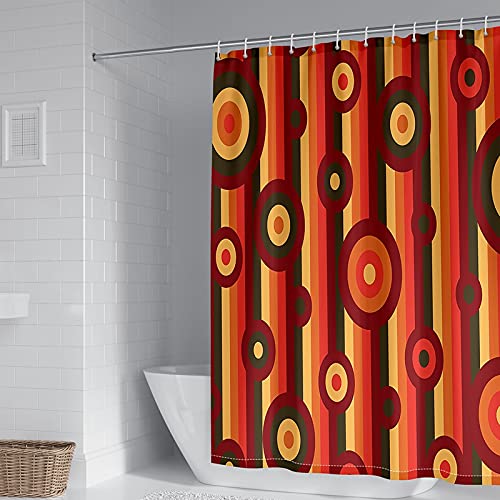 Rideau de douche 180x200 polyester à rayures multicolores KnSam pour douche