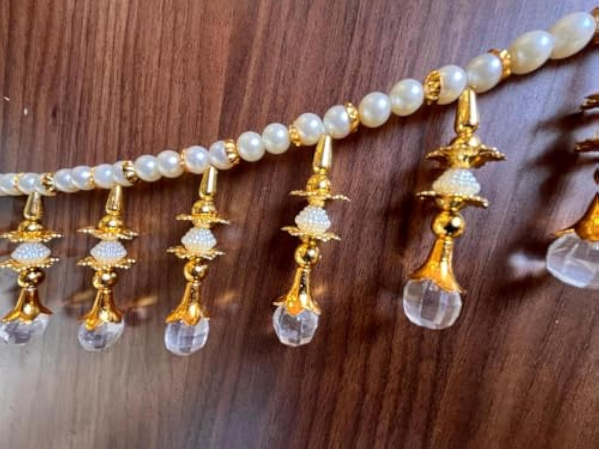 Handmade Crystal Pearl Toran for Main Door