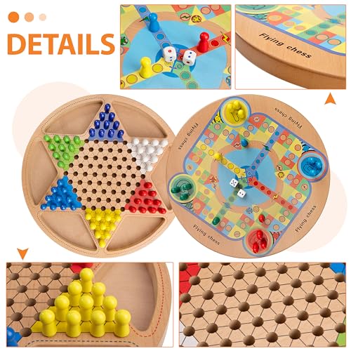 Brettspiel Ludo Strategiespiele Halma und Chinesisches 2-in-1 Holz Würfelspiel Familienspiel für Kinder ab 6 Jahren, Gesellschaftsspiele für Die Ganze Familie – Bild 4