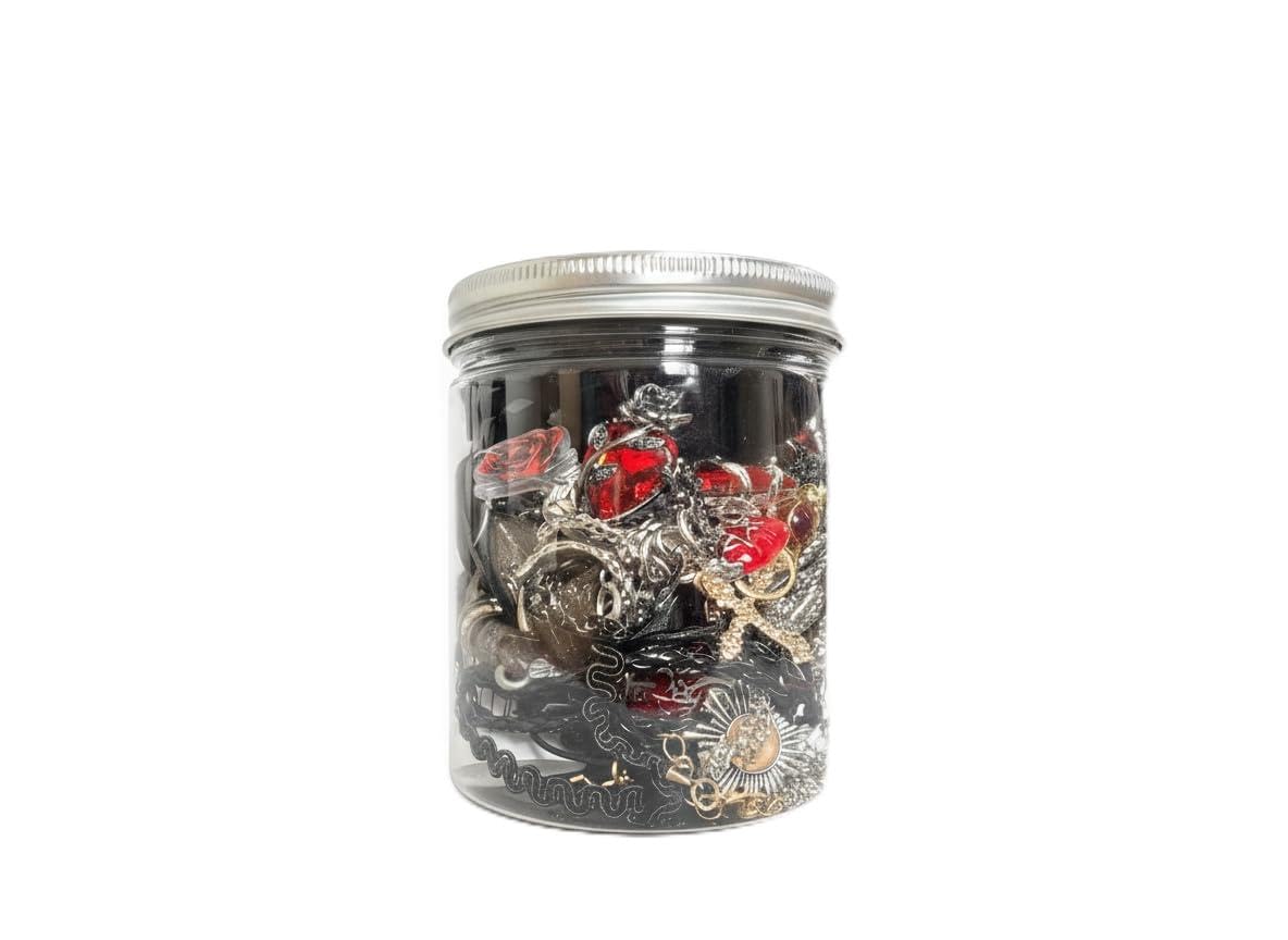 Mystery Jewelry Jar 35pcs Gothic Jewelry Gift Set，Retro Women’s Accessories with 8 Necklaces, Earrings, Rings, Bracelets ，Masquerade Party & Costume Decoration
