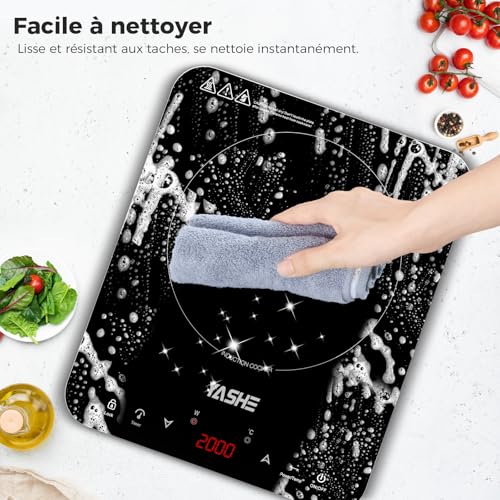 Plaque à induction portable YASHE 2000W avec commande tactile et minuterie - 6
