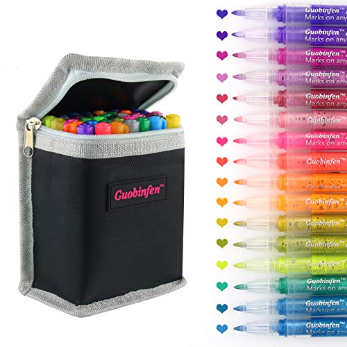 GUOBINFEN Acrylic Paint Pens, Fine Tip Paint Pens, 36 Colors Acrylic Markers Pen for Rock Painting Art Stone, Wood, Glass, Ceramic, Fabric, Canvas, Mugs, DIY Craft Making Supplies Craft