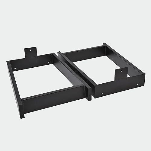 Miniatura 2 de Juego de 2 patas de metal resistente para mesa de muebles de 16 pulgadas de altura, patas negras de hierro forjado tipo H, patas resistentes
