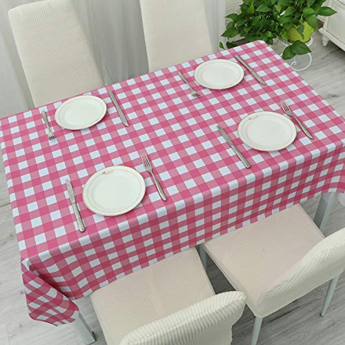 Obstal PVC-CHECK-PINK5454 100% Waterproof Pvc Table Cloth, Oil-Proof Spill-Proof Vinyl Rectangle Tablecloth thumb #7