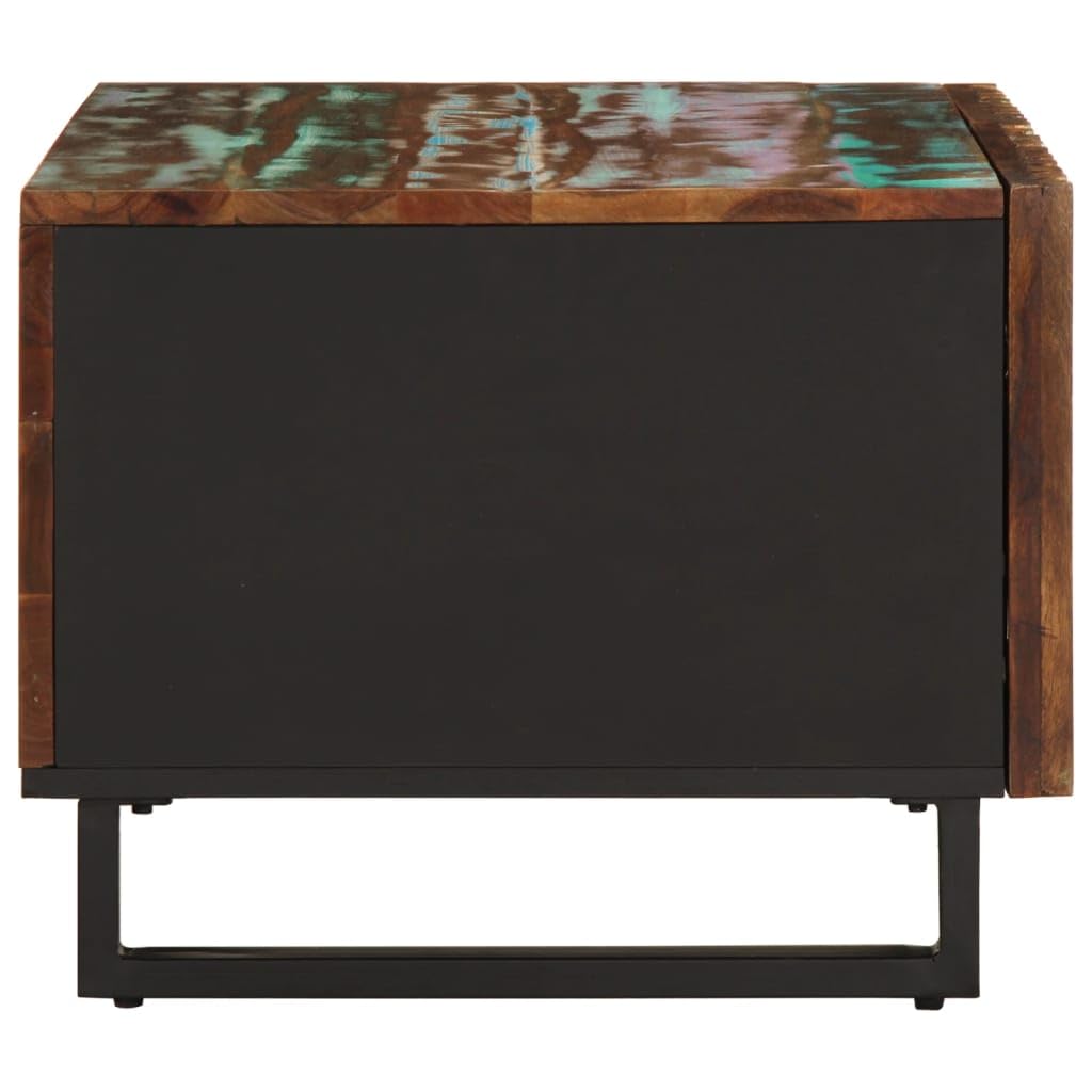 Homgoday Tavolino da caffè 80 x 51 x 40 cm, in legno massello di acacia, tavolino da tè per soggiorno, sala d'accoglienza degli ospiti, ufficio e corridoio