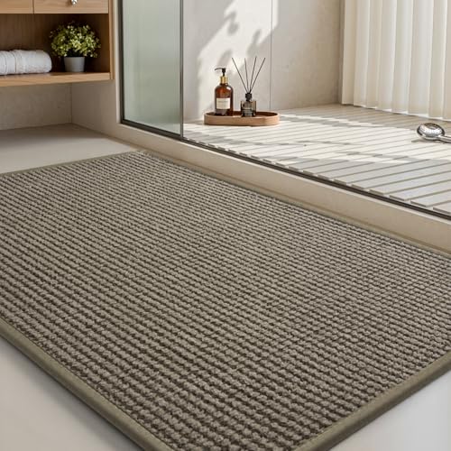 MontVoo Chenille Bath Mat 20x32 Brown - Non-Slip