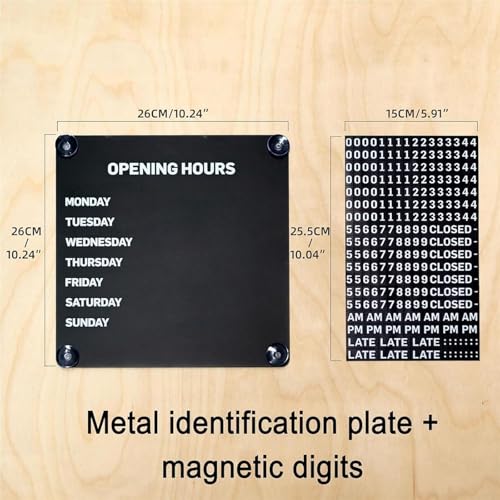 Panneau magnétique d'horaires d'ouverture 25x25 cm interchangeable - 3