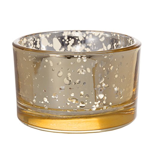 Buy David Tutera Short Mercury Glass Gold, 6 Pieces Votive Holder