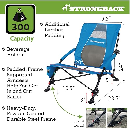Strongback 400LCH - BLGR Beach Chairs - Low Gravity Recliner Portable Beach Chair thumb #1