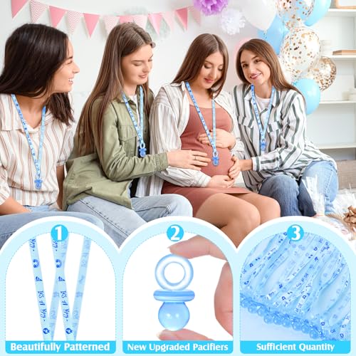 Image of XINHUIDALSQ 100 Baby Shower Pacifiers Necklace, Acrylic Pacifier Necklaces