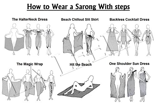 LA LEELA Women's Wrap Sarong Swimwear Cover up Wraps4