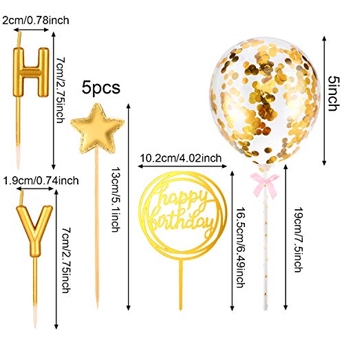 image for Boao Birthday Cake Topper Set Happy Birthday Cupcake Topper Letters Ca