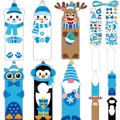Marque-page de Noël : kit d'artisanat d'hiver pour occuper 36 enfants sans colle