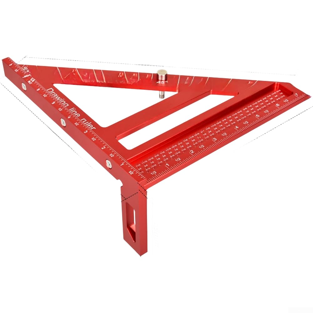 Präzises metrisches Dreieckslineal, Aluminiumlegierung, Geodreieck für genaue Winkelmarkierung, Anreißwerkzeug, DIY, 21,5 cm