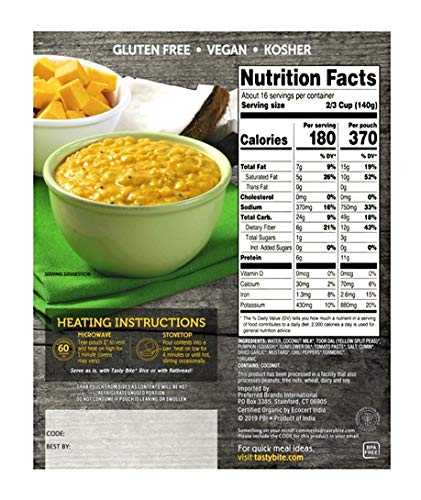 Organic Coconut Squash Dal 10x8 oz